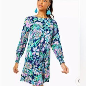 Lilly Pulitzer Diann dress high tide navy she’s got Sol size large NWT